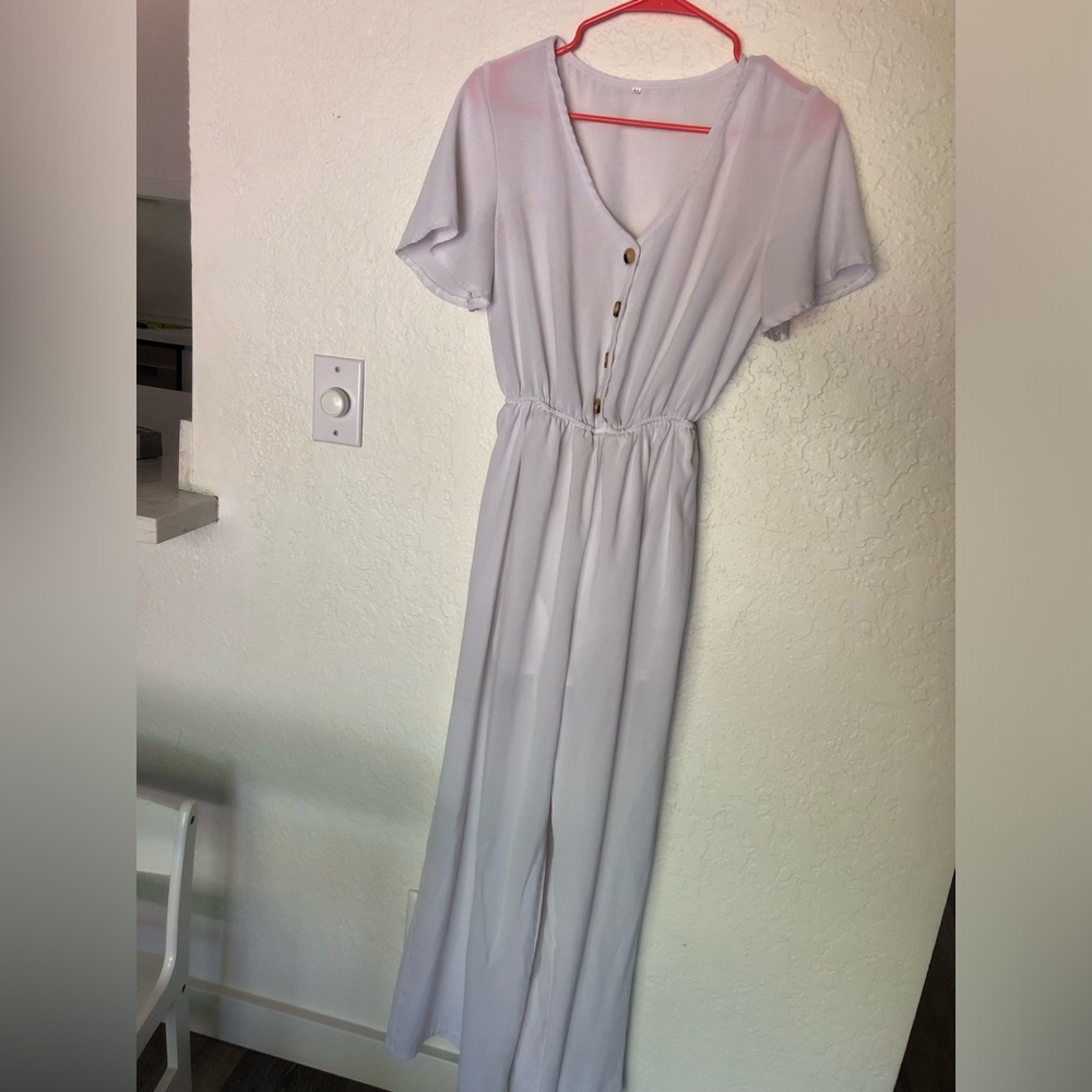 Women’s White Short Sleeve Romper